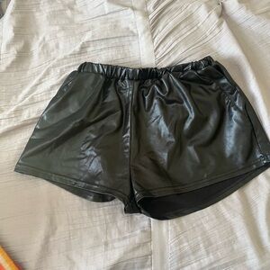 “leather” looking shorts